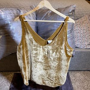 Gold Crushed Velvet Sleeveless Top